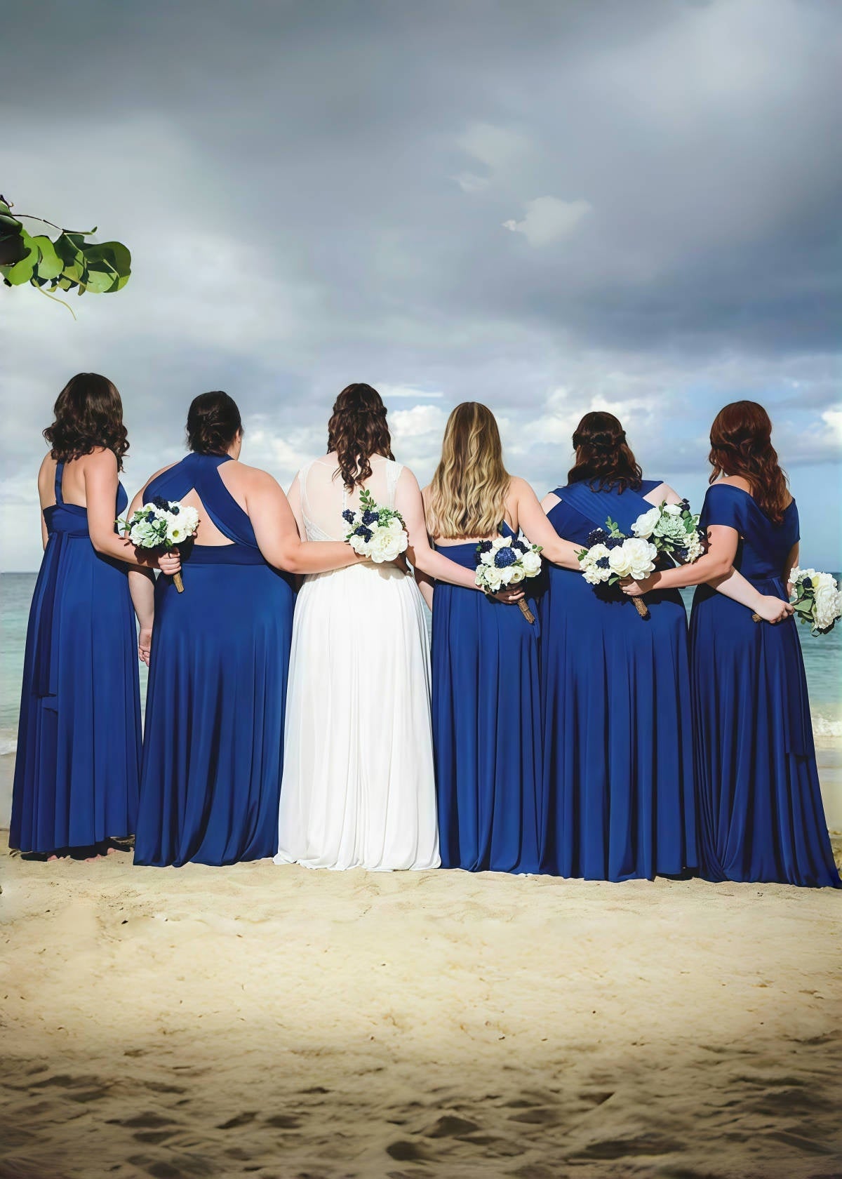 Dinah | Purely Elegant Infinity Royal Blue Chiffon Maxi Bridesmaid Dress with Multiway Convertible - Price #price_variant_lowest# - Navy Blue - PromDressClub