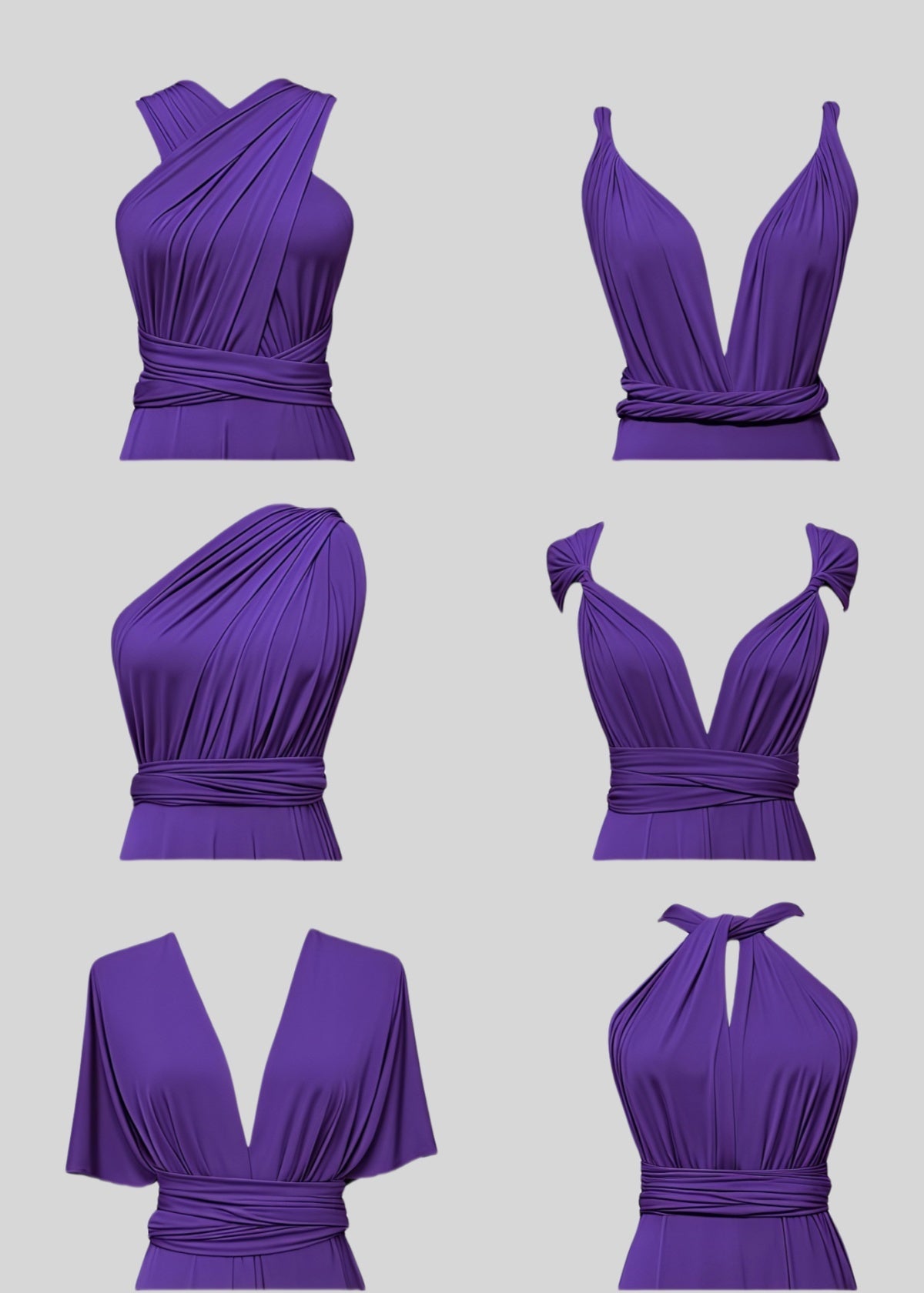 Dominic | Truly a Beauty Infinity Purple Chiffon Maxi Bridesmaid Dress with Multiway Convertible - Price #price_variant_lowest# - Purple - PromDressClub