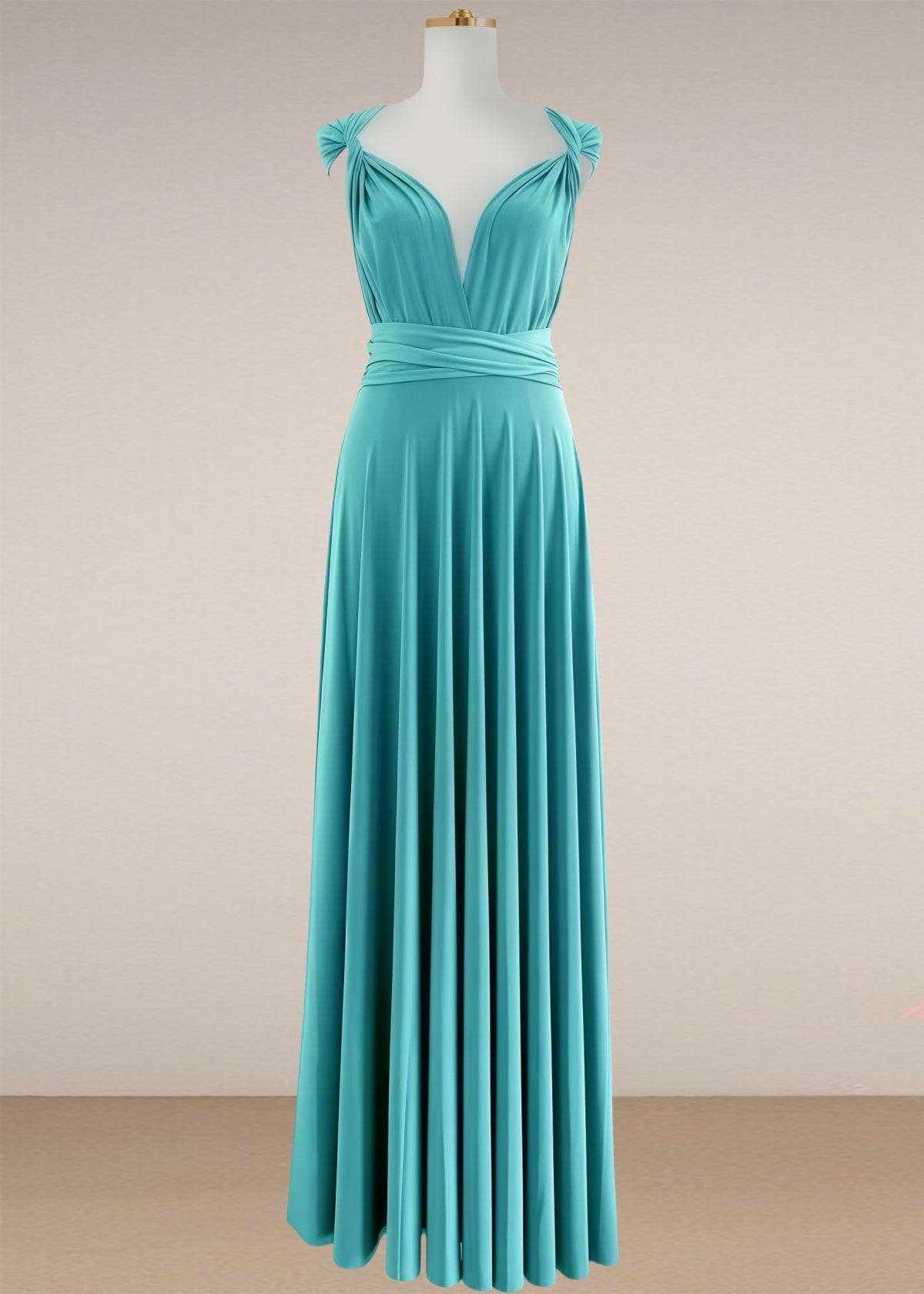 Dora | Loving Fate Infinity Aqua Chiffon Maxi Bridesmaid Dress with Multiway Convertible - Price #price_variant_lowest# - Aqua - PromDressClub
