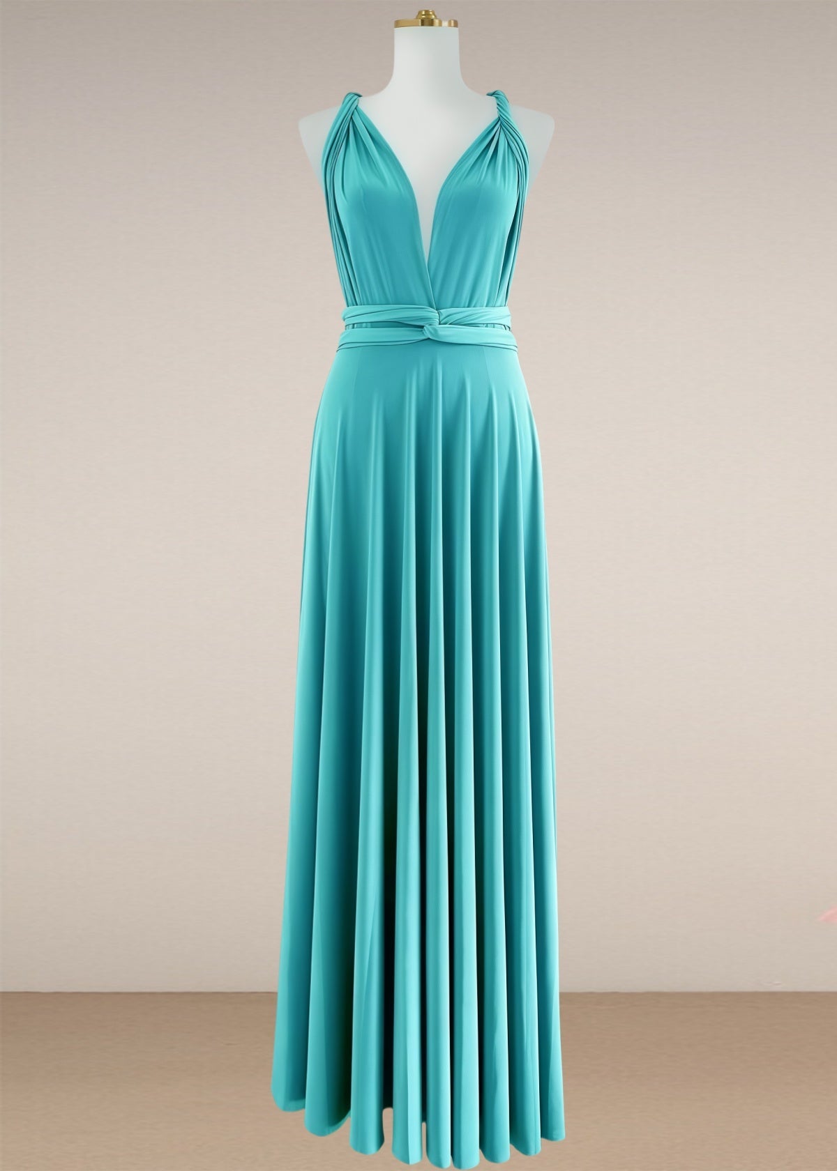 Dora | Loving Fate Infinity Aqua Chiffon Maxi Bridesmaid Dress with Multiway Convertible - Price #price_variant_lowest# - Aqua - PromDressClub