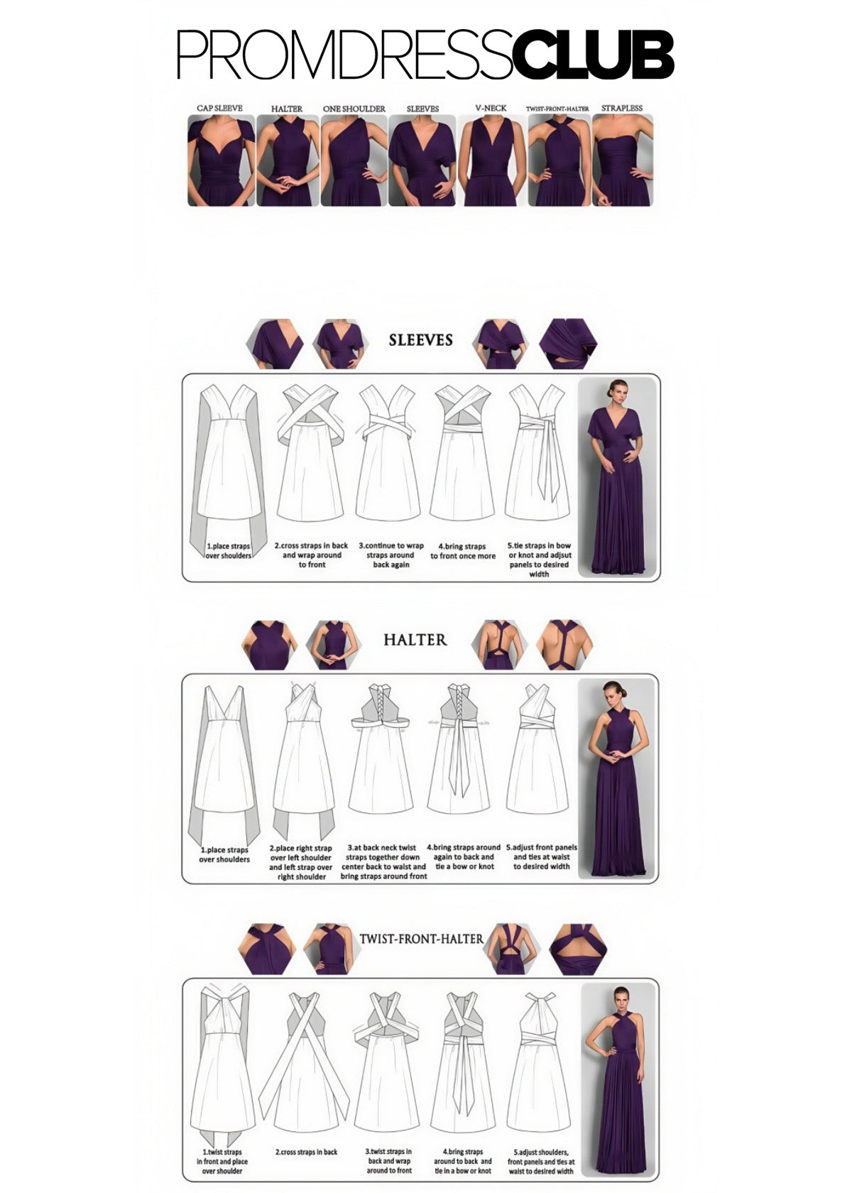 Doreen | Romance Dreamer Convertibl Dusty Blue Chiffon Maxi Bridesmaid Dress with Multiway Infinity - Price #price_variant_lowest# - Dusty Blue - PromDressClub