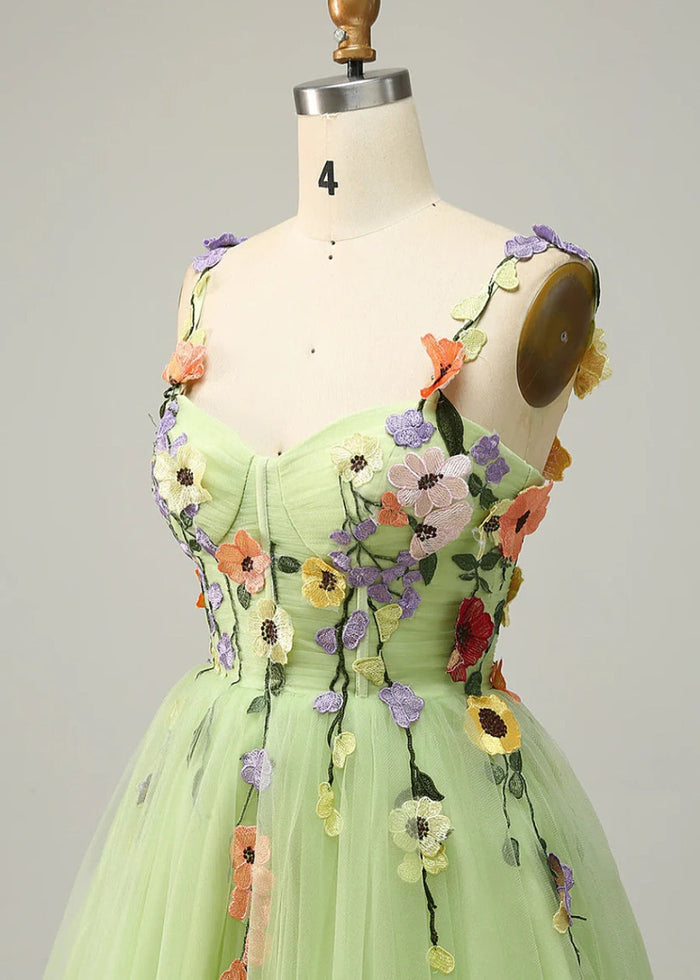 Druzelle | Find Your Dream Corset Homecoming Dress: Floral Styles Available Now - Sage Floral - PromDressClub