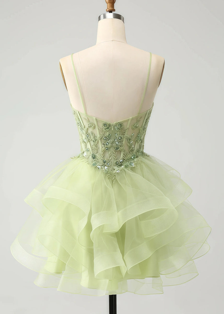 Eosphoros | Shine on Homecoming Night in a Stunning Light Green Dress - Light Green - PromDressClub