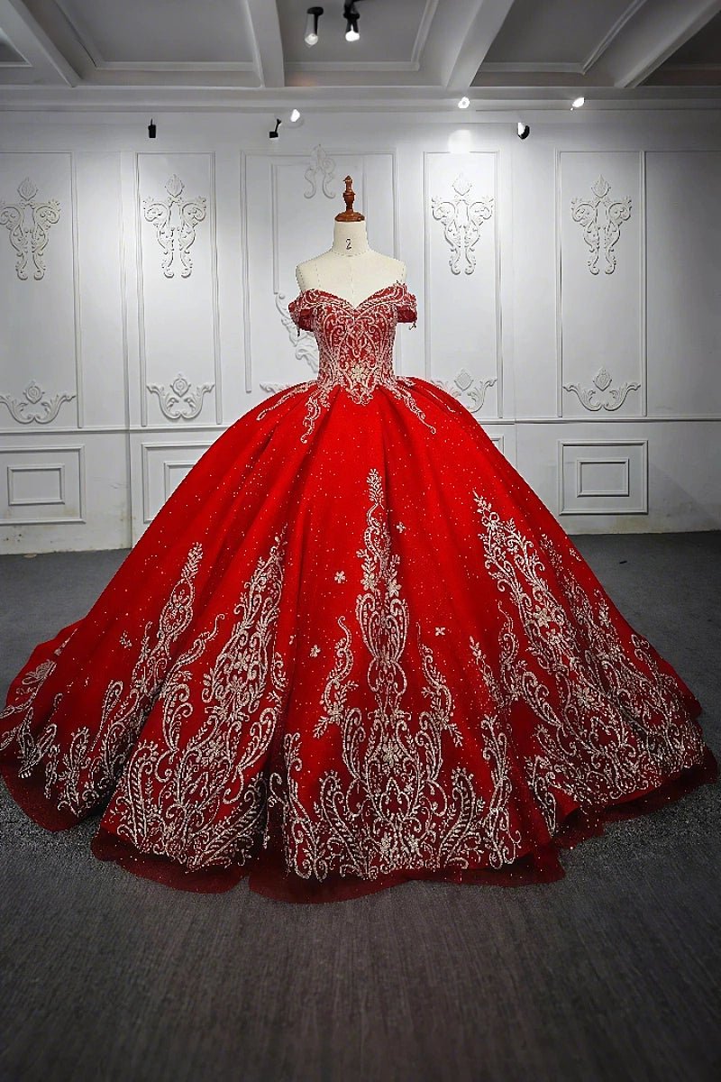 royal red quince dresses Strapless Royal Scarlet Red Quinceanera Ball Gown Dress Size 2 / Red