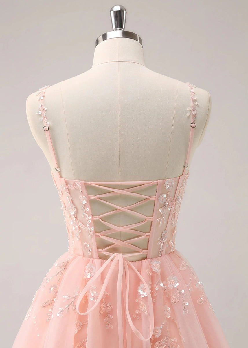 Etheldreda | Royal Blue Homecoming Dress: Unforgettable Elegance for Your Special Night - Light Pink - PromDressClub