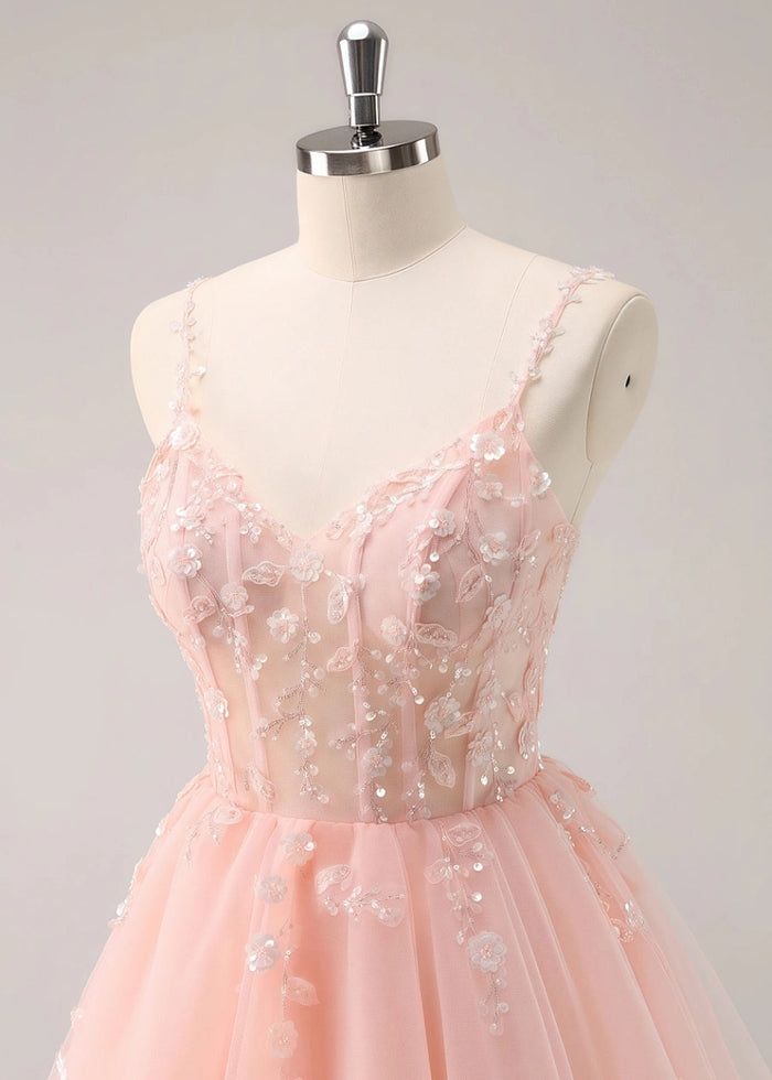 Etheldreda | Royal Blue Homecoming Dress: Unforgettable Elegance for Your Special Night - Light Pink - PromDressClub