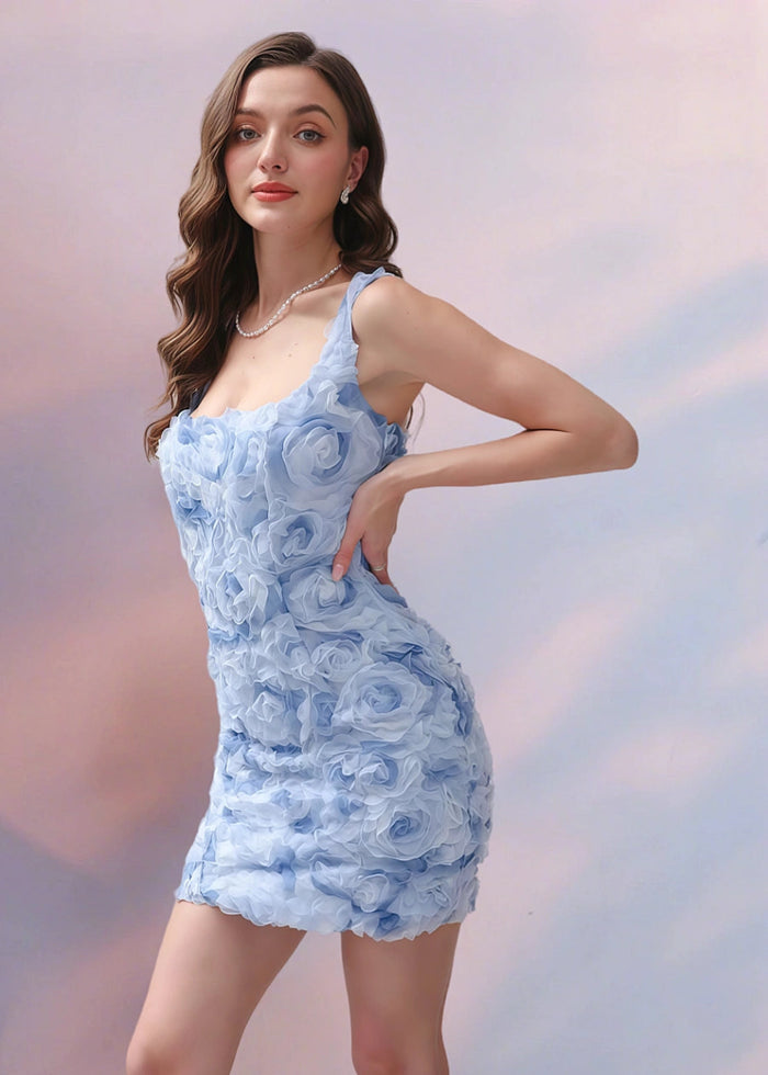 Eulampia | Stunning Blue Homecoming Dress for Transform Your Homecoming Look - Light Blue Floral - PromDressClub