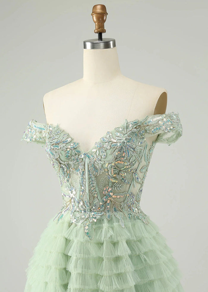 Evariste | Be the Star: Elegant Green Homecoming Dress for Unforgettable Prom - Light Green - PromDressClub