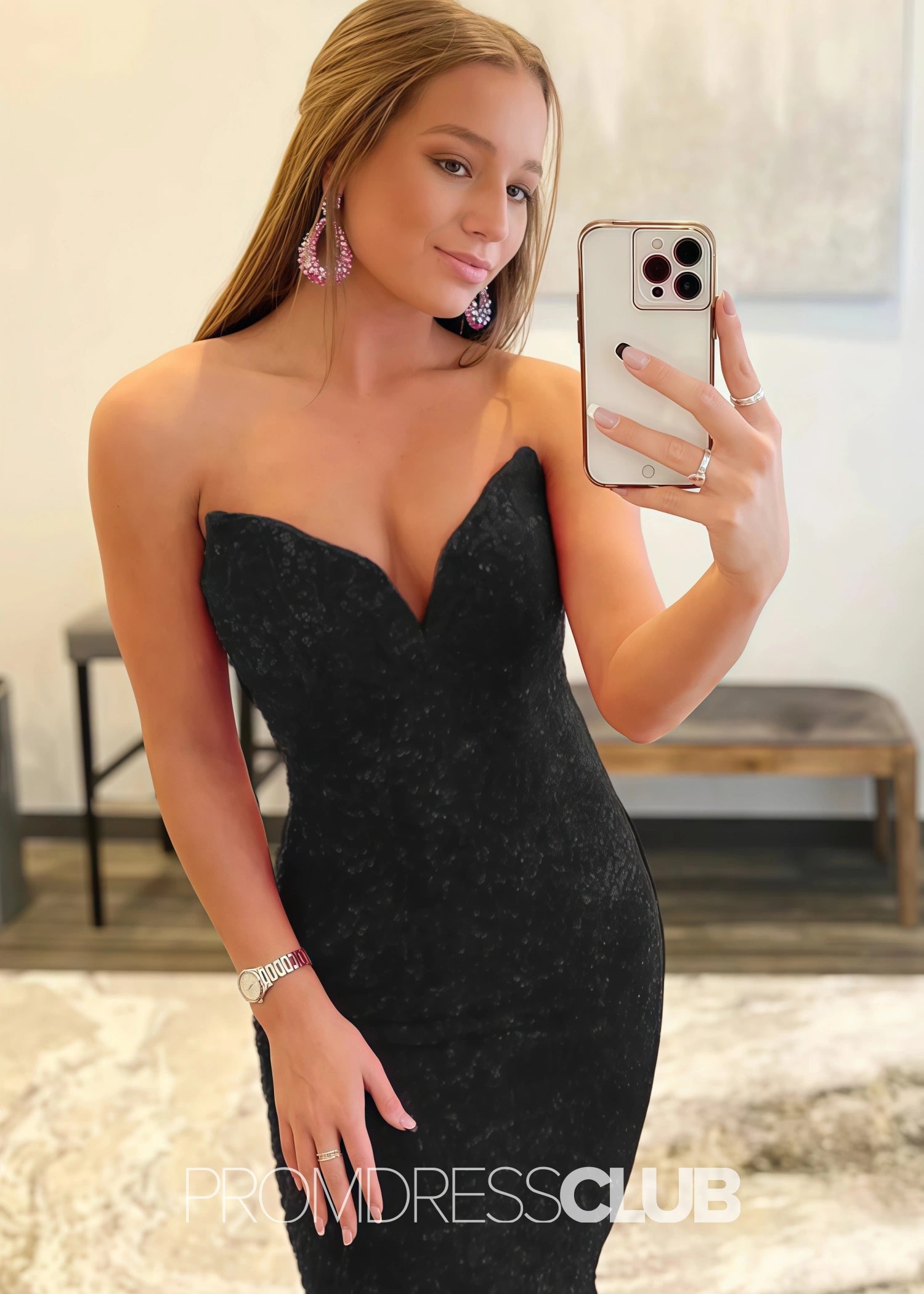 Gemma |Long Black Prom Dresses Near Me With Mermaid Sweetheart Sequins - Black - PromDressClub