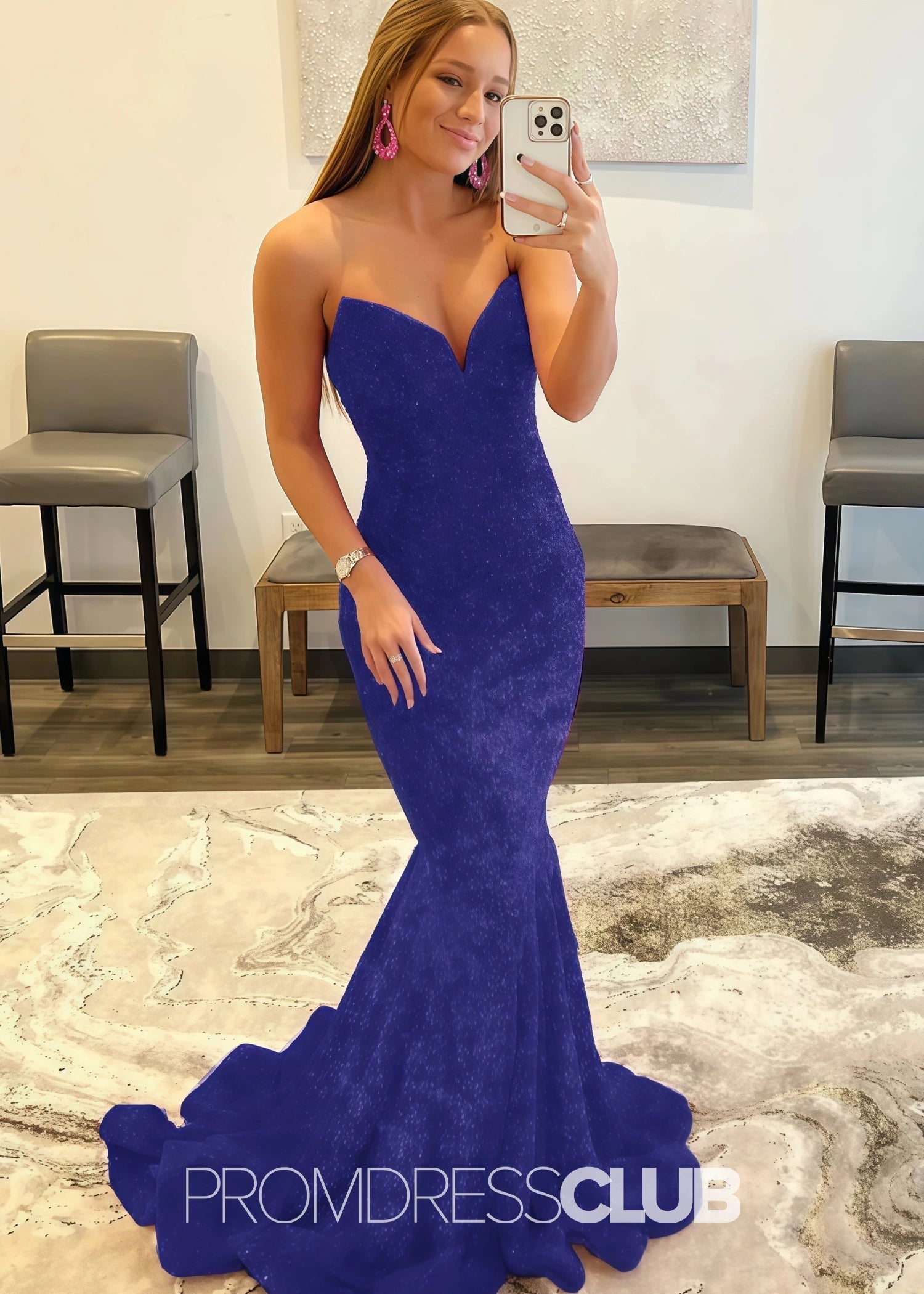 Gemma |Long Black Prom Dresses Near Me With Mermaid Sweetheart Sequins - Orchid - PromDressClub