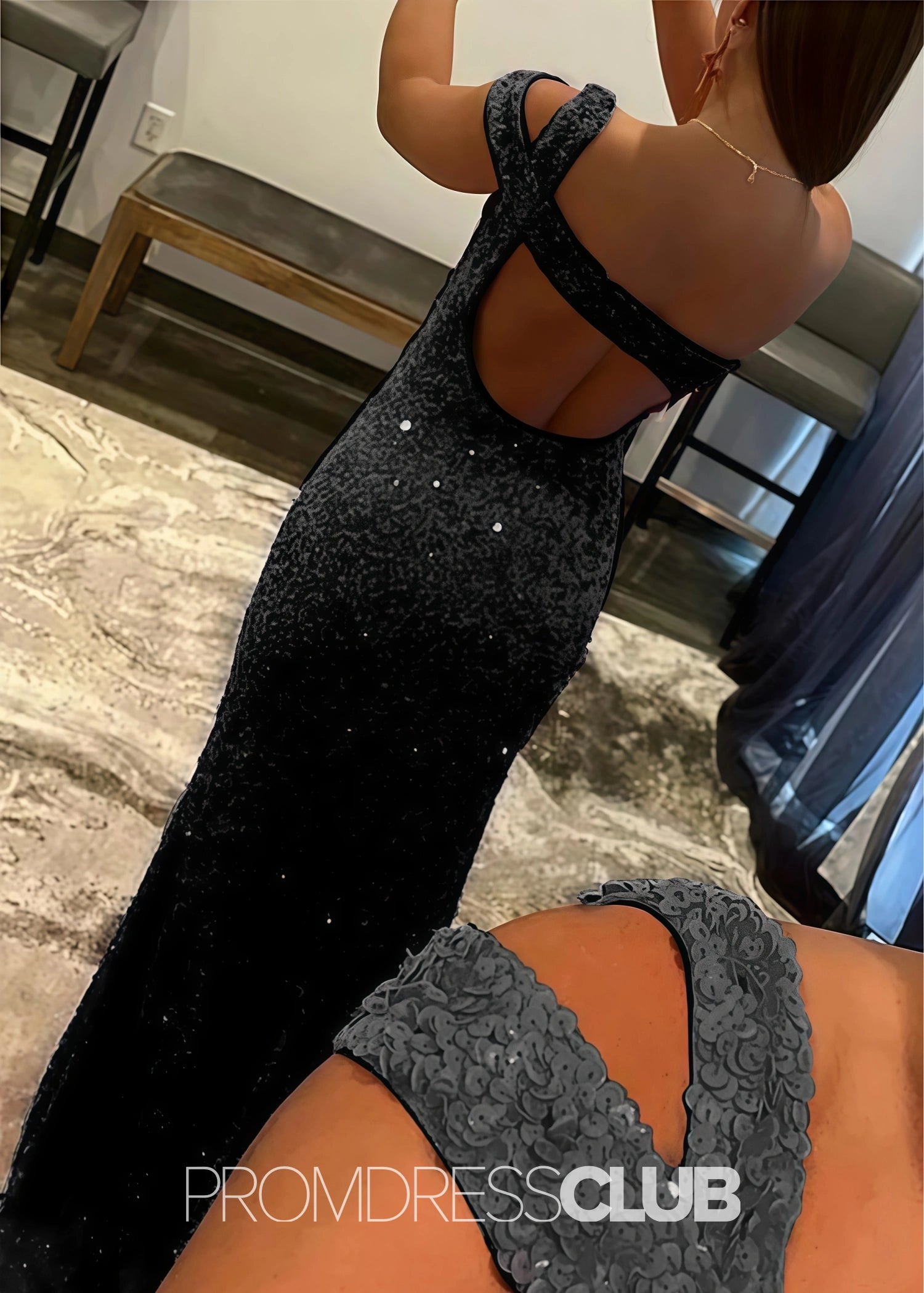 Gladys |Long Black Prom Dresses Near Me With Mermaid One Shoulder Sequins Split Formal Dresses - Price #price_variant_lowest# - Black - PromDressClub