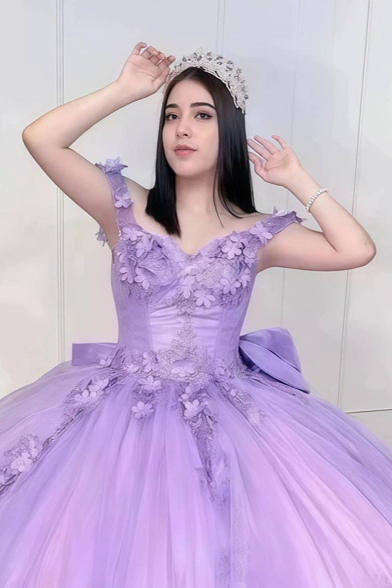 Grace | Gorgeous Light Purple Quinceanera Dresses with Bowes for Unforgettable Sweet 16 Moments - Purple - PromDressClub