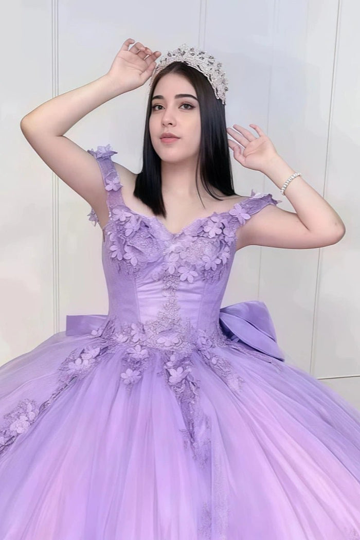 Grace | Gorgeous Light Purple Quinceanera Dresses with Bowes for Unforgettable Sweet 16 Moments - Purple - PromDressClub