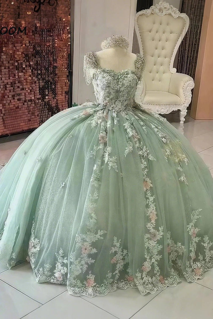 Helen | Stunning Light Green Quinceanera Dresses for Your Unforgettable Celebration - Light Green - PromDressClub