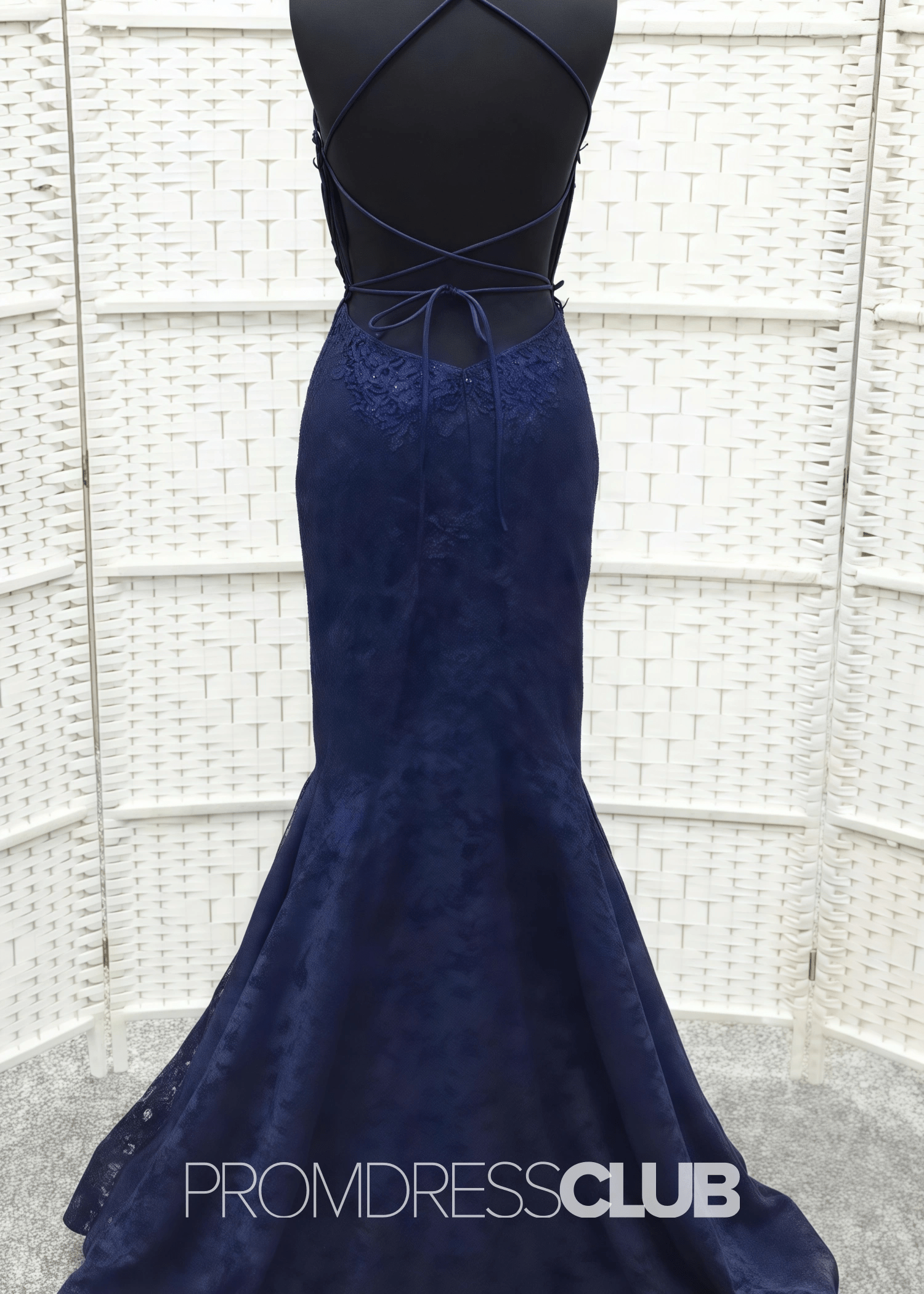 Ida |Long Navy Blue Prom Dresses Store With Backless Strapless Mermaid Lace - Price #price_variant_lowest# - Navy Blue - PromDressClub
