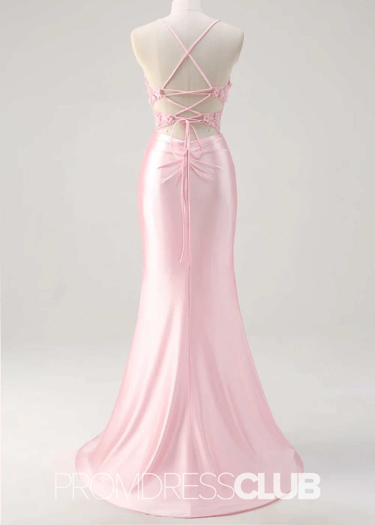 Ivy | Mermaid Corset Lace Light Pink Floral Maxi Formal Dress - Price #price_variant_lowest# - Pink Floral - PromDressClub