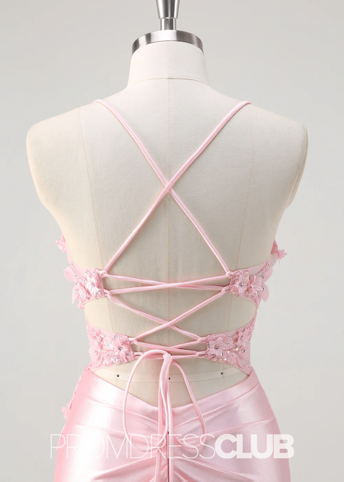 Ivy | Mermaid Corset Lace Light Pink Floral Maxi Formal Dress - Price #price_variant_lowest# - Pink Floral - PromDressClub