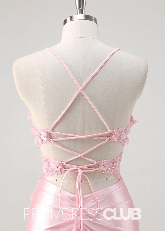 Ivy | Mermaid Corset Lace Light Pink Floral Maxi Formal Dress - Price #price_variant_lowest# - Pink Floral - PromDressClub