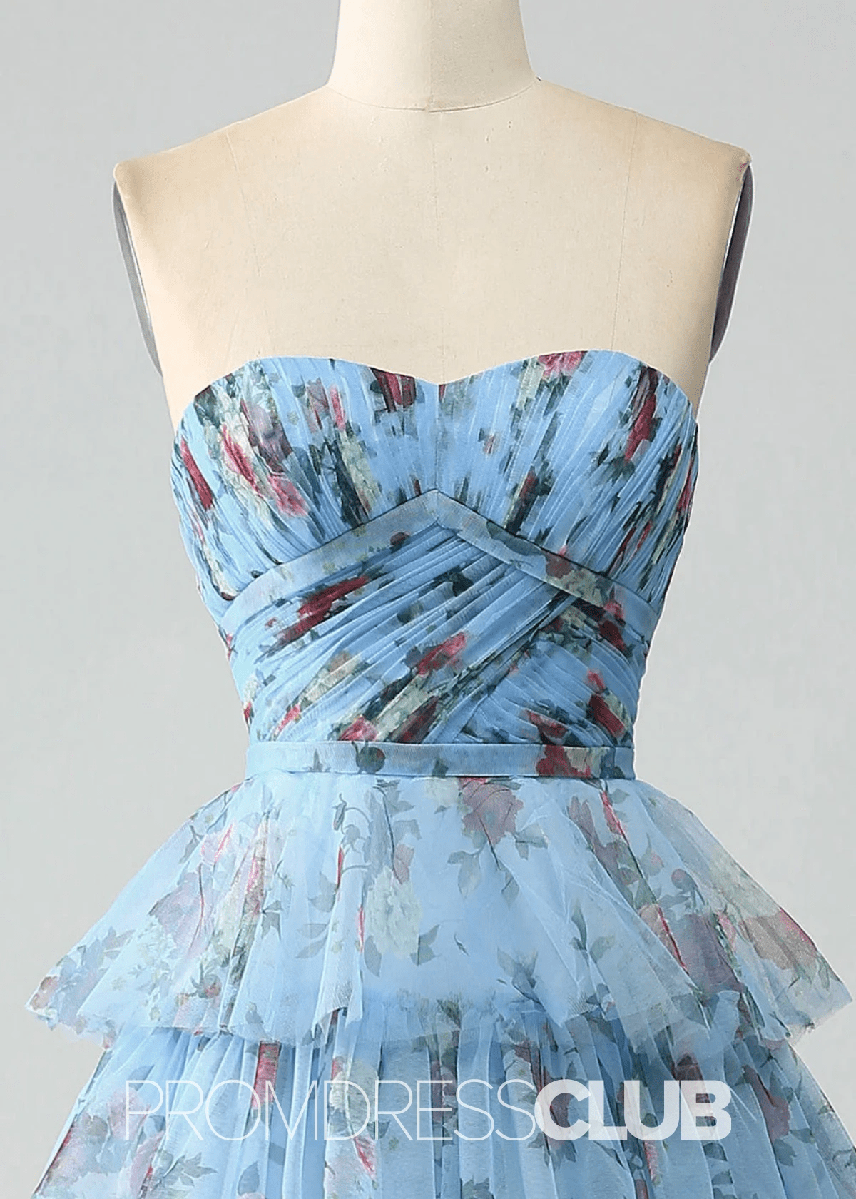 Jane | A Line Lavender Floral Long Prom Dress with Ruffles - Price #price_variant_lowest# - Blue Floral - PromDressClub