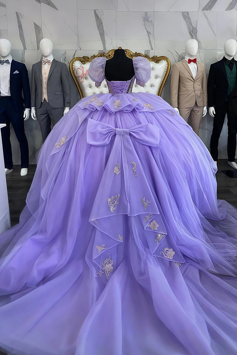 Jane | Gorgeous Light Purple Quinceanera Dresses with Sleeves for Unforgettable Moments - Light Purple - PromDressClub