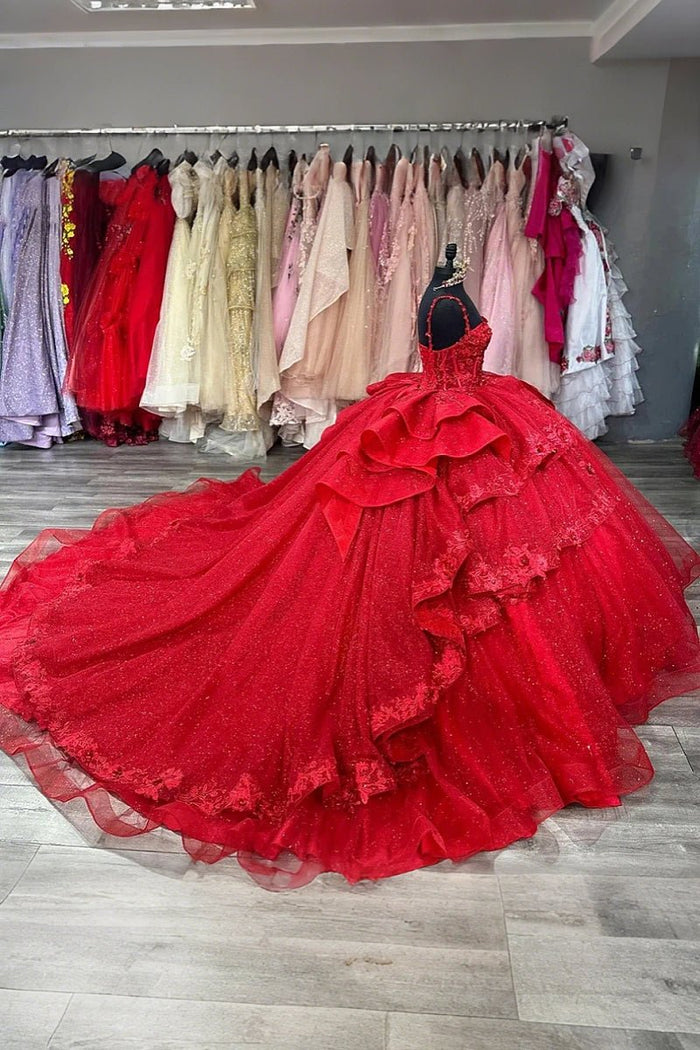 Jemma | Step Into Elegance with Dazzling Red Quince Dresses - Red - PromDressClub