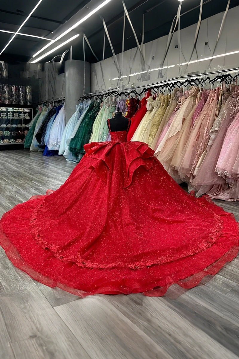 dark red quince dresses La Reina Red Quinceaera Dresses