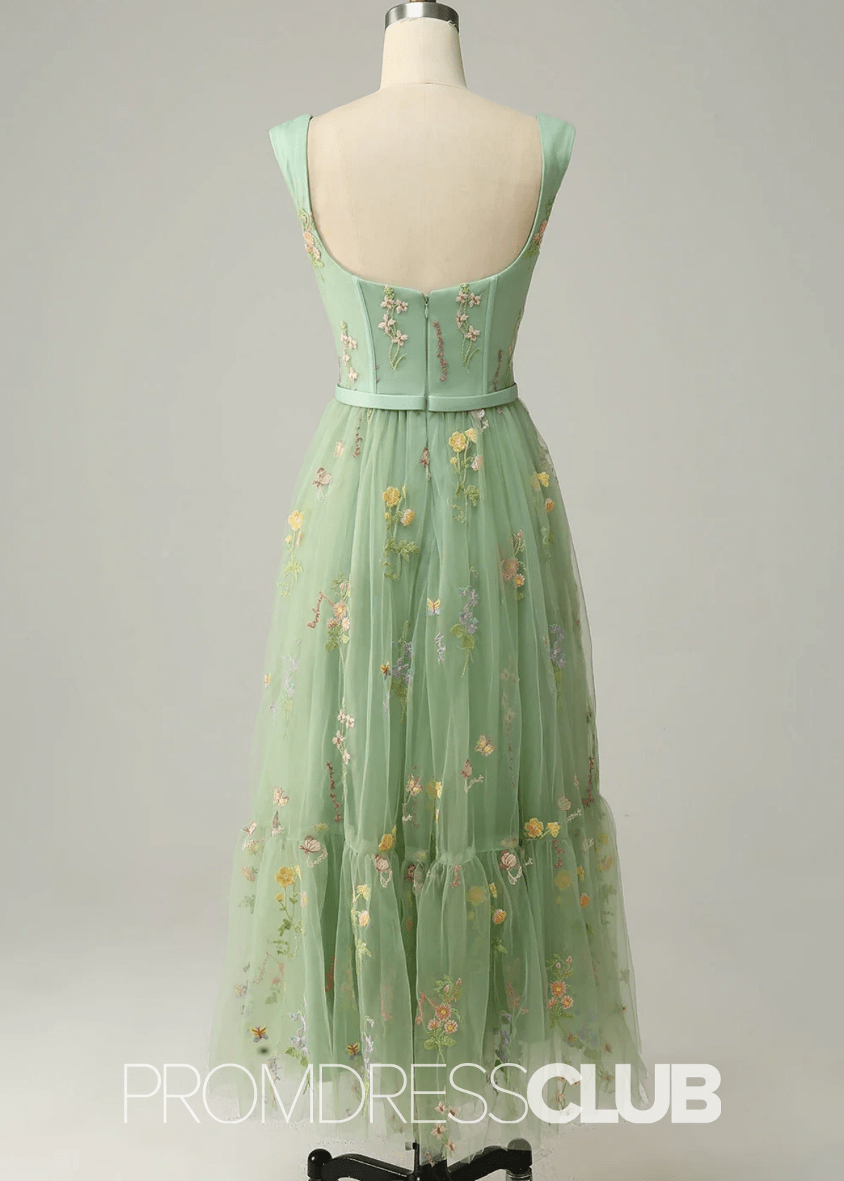 Jennifer | Light Purple Floral A Line Sweetheart Midi Prom Dress - Price #price_variant_lowest# - Sage Floral - PromDressClub