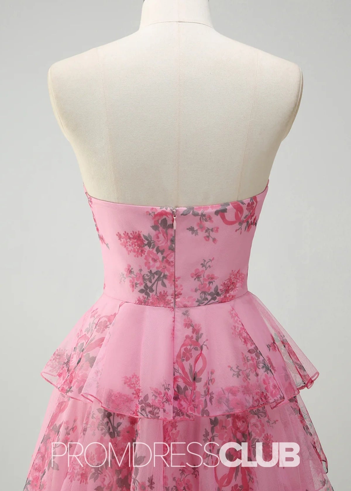 Joanna | Blush Floral A Line Long Prom Dress with Slit - Price #price_variant_lowest# - Blush Floral - PromDressClub