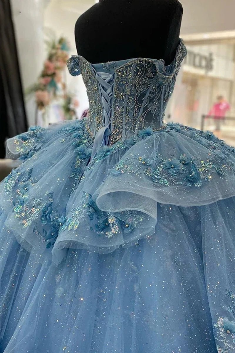 Jocelyn | Step Into Elegance with Stunning Light Blue Quince Dresses - Light Blue - PromDressClub