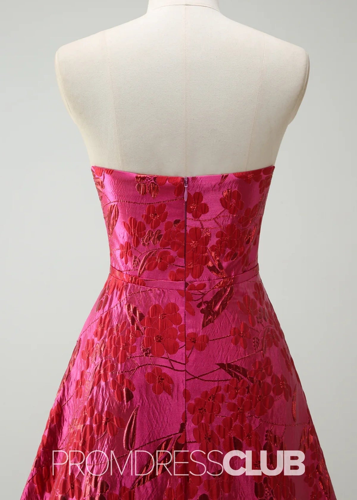 Joy | Red Floral A - Line Strapless Maxi Formal Dress - Price #price_variant_lowest# - Red Floral - PromDressClub