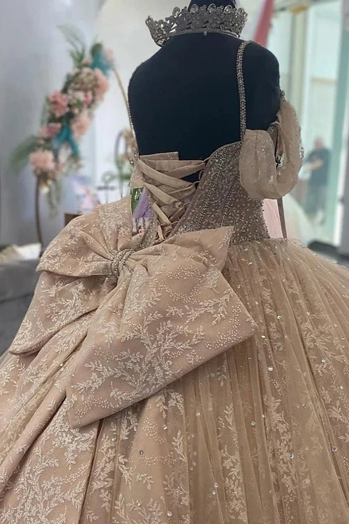 Julia | Discover Our Champagne Quince Dresses - Shine at Your Celebration - Champagne - PromDressClub