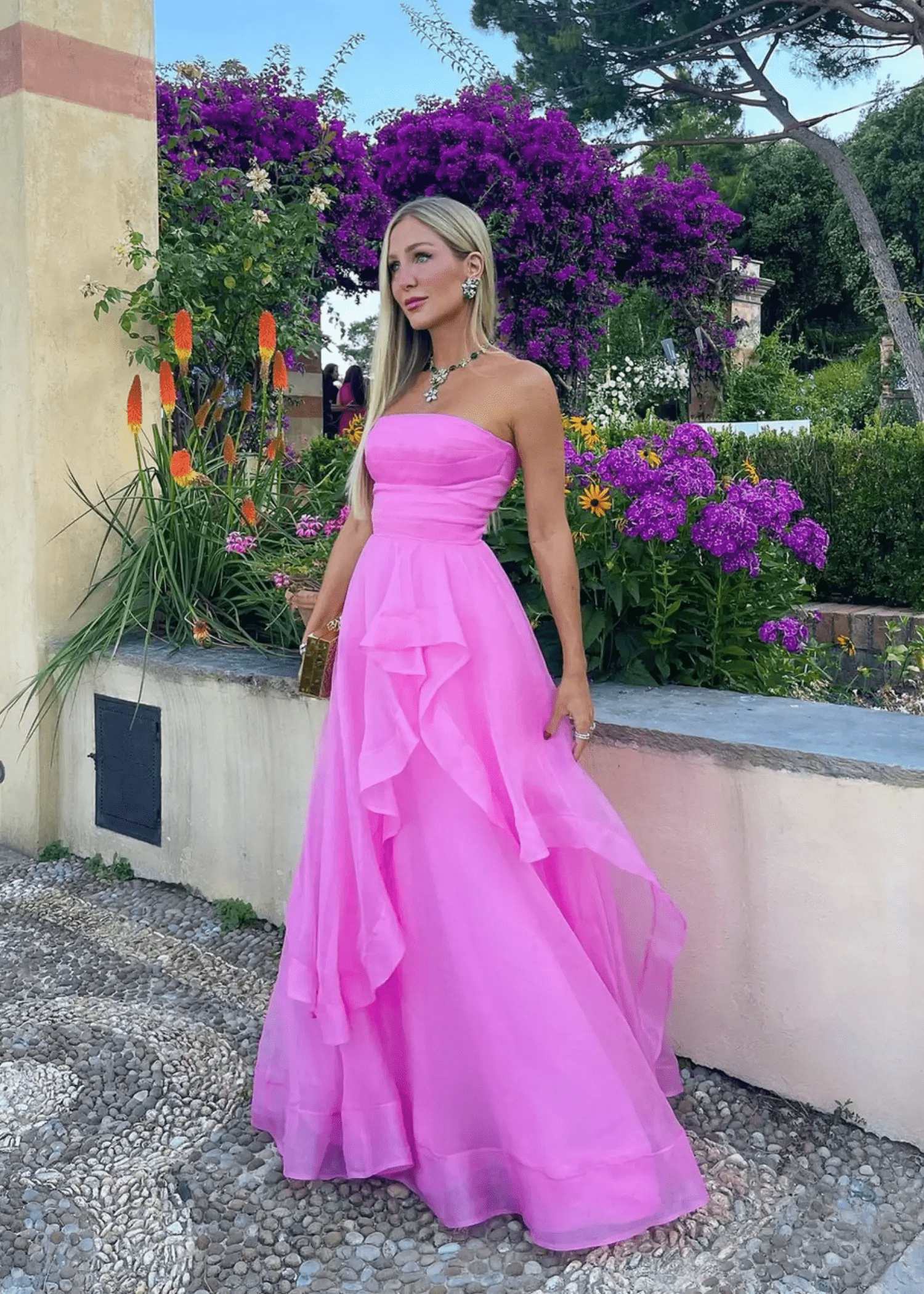 Katie | A Line Strapless Hot Pink Corset for Tulle Prom Dress - Fuchsia - PromDressClub