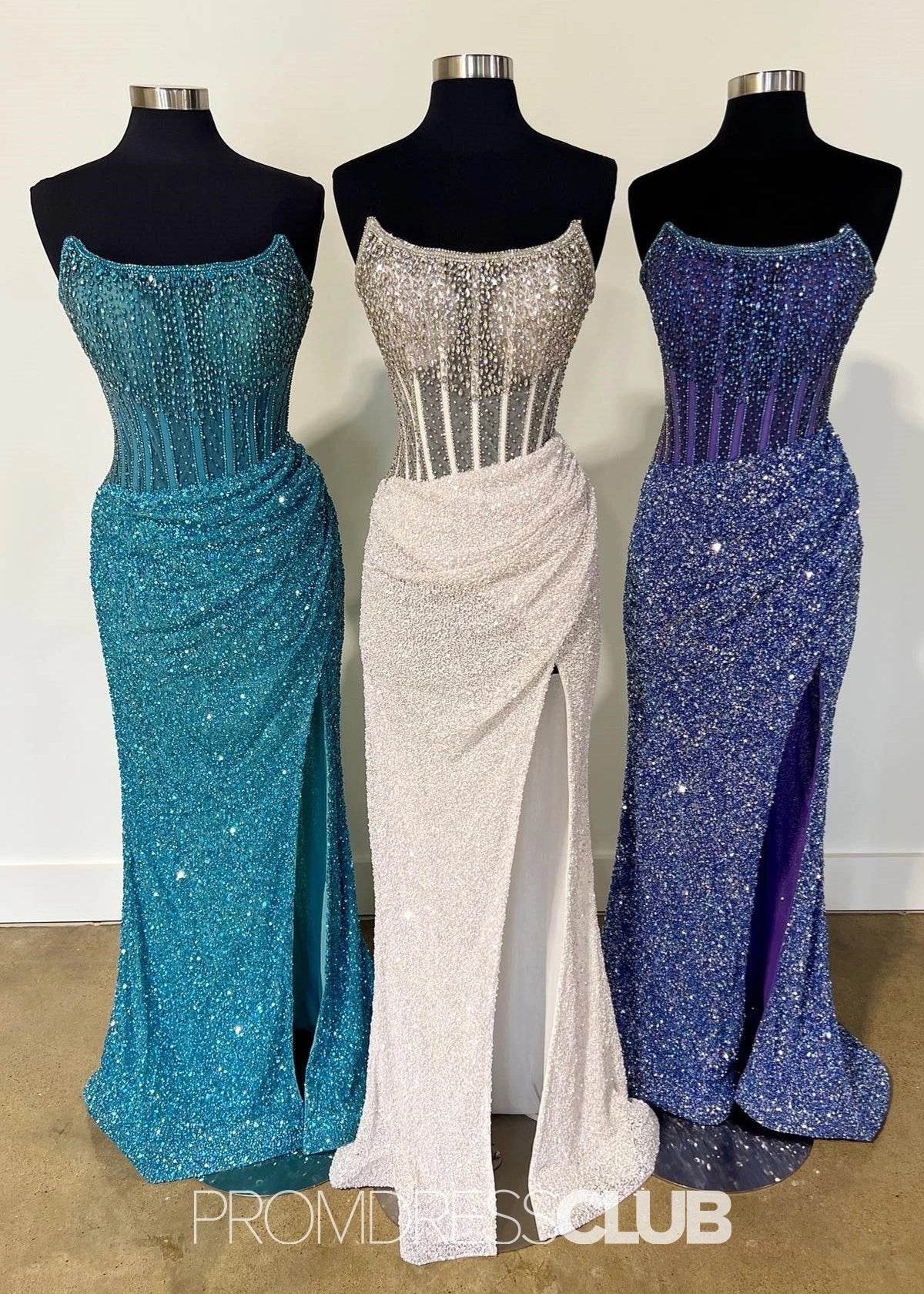 Laura | Mermaid Strapless Pink Sequin Long Prom Dress - Price #price_variant_lowest# - Purple - PromDressClub