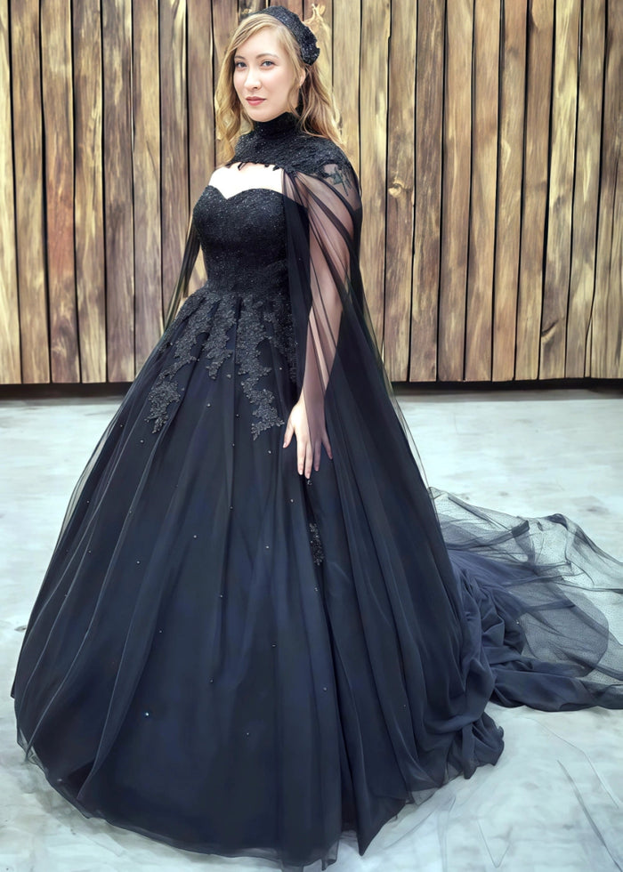 Leanne | Elegant Black Wedding Dresses for Bold Brides - Black - PromDressClub