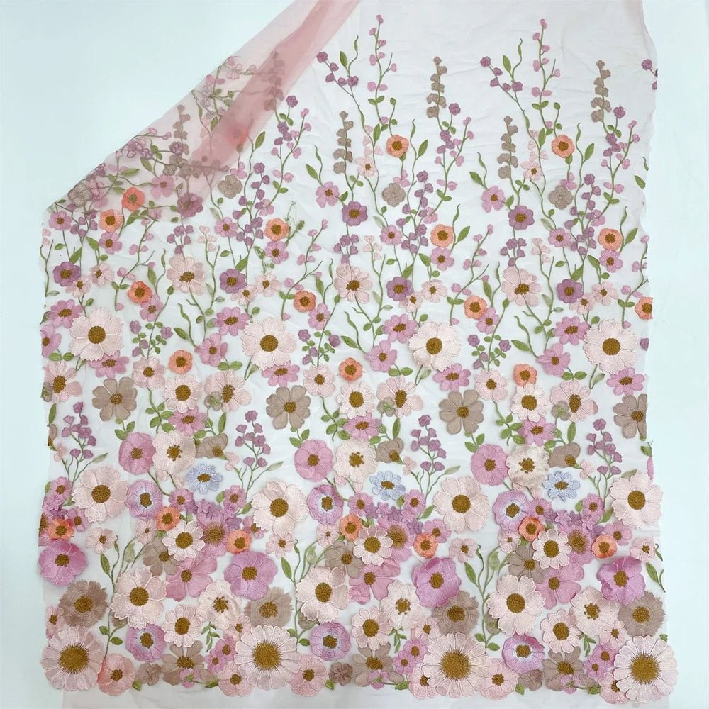 Lila | Elegant Champagne Short Sleeve Flower Corset Prom Dress - Champagne Floral - PromDressClub