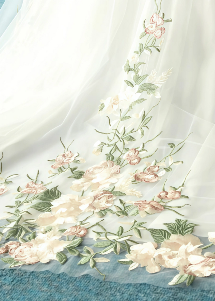 Lily | Discover the Perfect Floral Wedding Dress for Your Dream Big Day - White Floral - PromDressClub