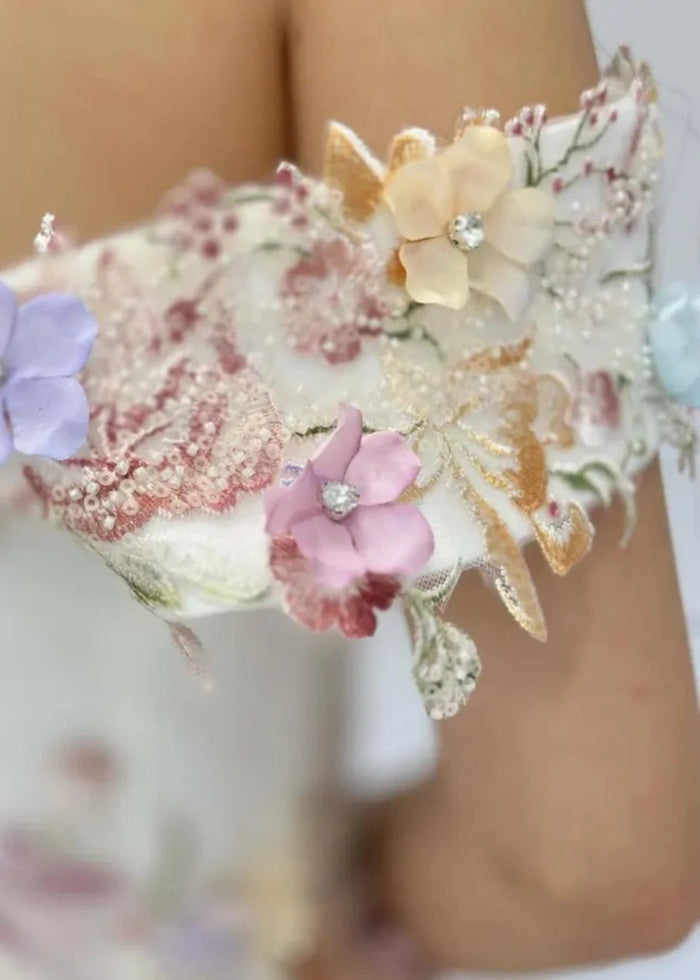 Linda | Discover the Ultimate Flower Wedding Dress for Your Dream Big Day - White Floral - PromDressClub