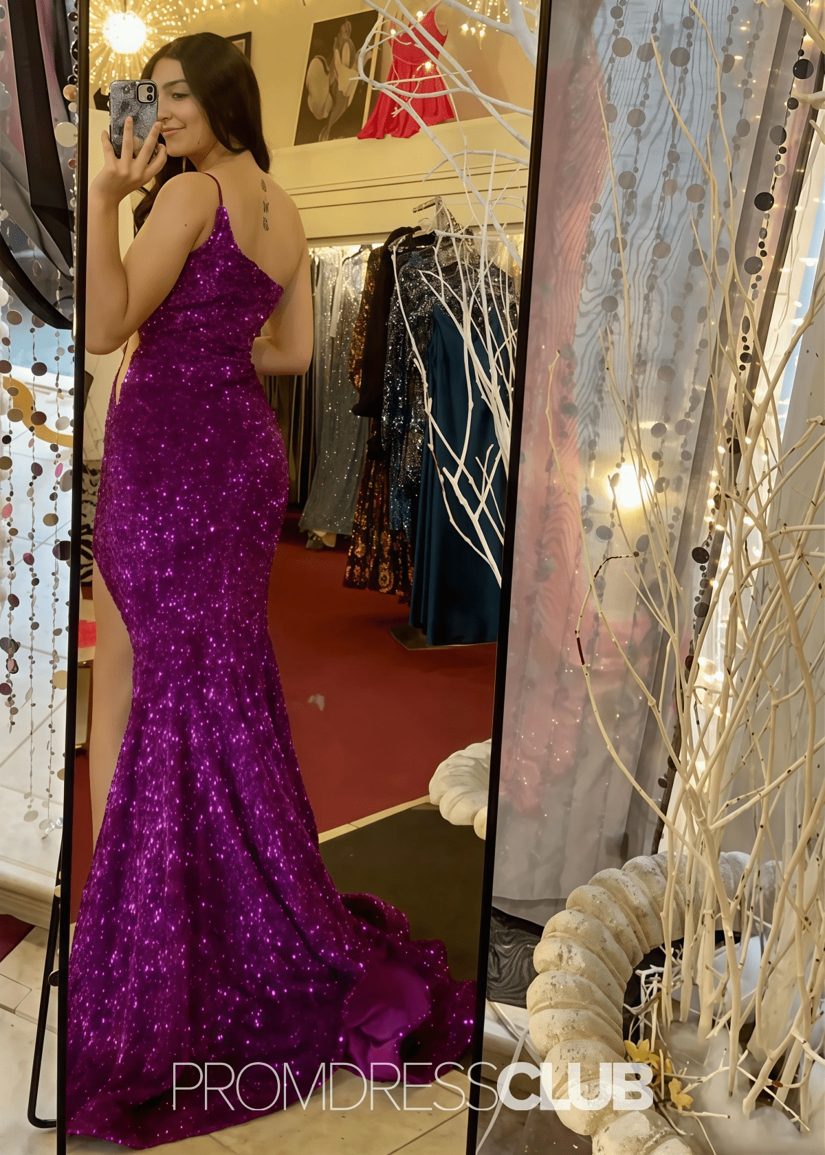 Lisa | Sparkly Mermaid Dark Purple Sequin Long Prom Dress - Price #price_variant_lowest# - Dark Purple - PromDressClub