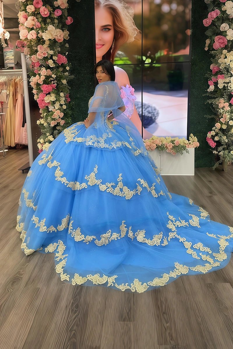 Liv | Own Your Spotlight in Enchanting Blue Quince Dresses - Light Blue - PromDressClub