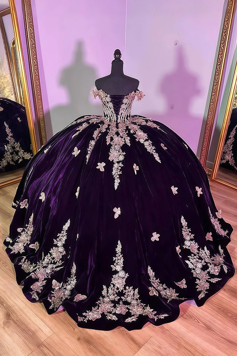 purple and black quince dresses Quinceanera Dresses: Choosing Elegant Styles & Fabrics