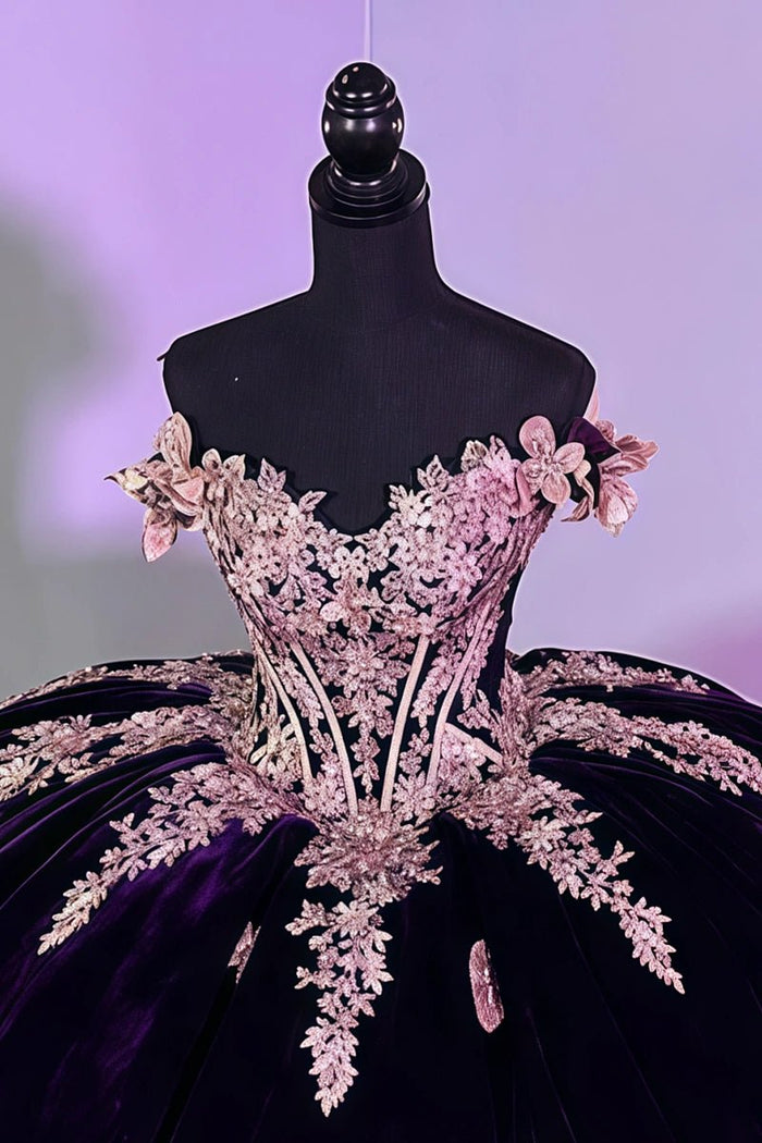 Lorraine | Discover Your Dream Purple Quince Dress - Sparkle on Your Special Day! - Dark Purple - PromDressClub