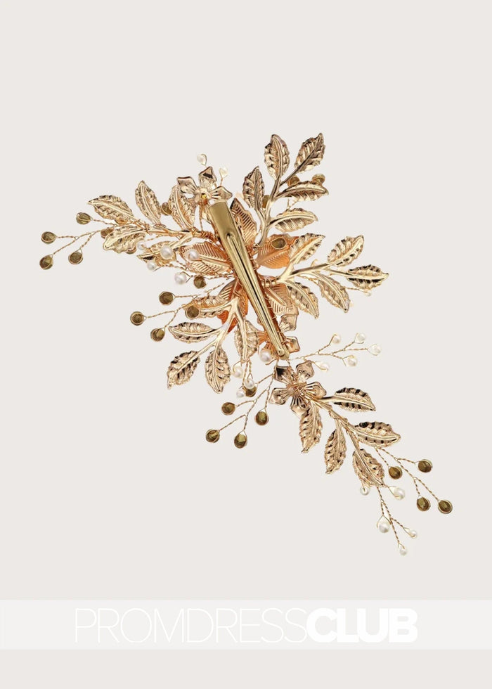 Luxury Accessories Gold Versatile Hairpin With Metal Flower - Price #price_variant_lowest# - Gold - PromDressClub