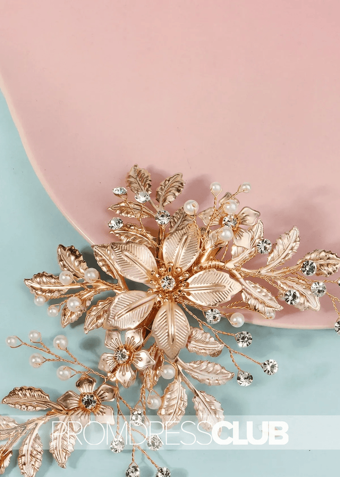 Luxury Accessories Gold Versatile Hairpin With Metal Flower - Price #price_variant_lowest# - Gold - PromDressClub