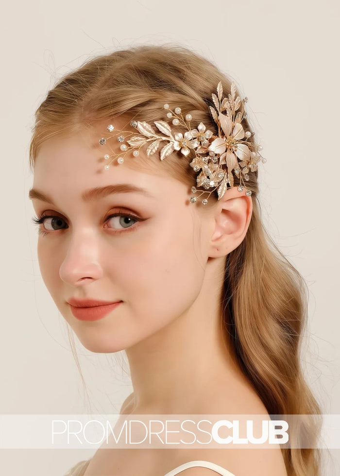 Luxury Accessories Gold Versatile Hairpin With Metal Flower - Price #price_variant_lowest# - Gold - PromDressClub
