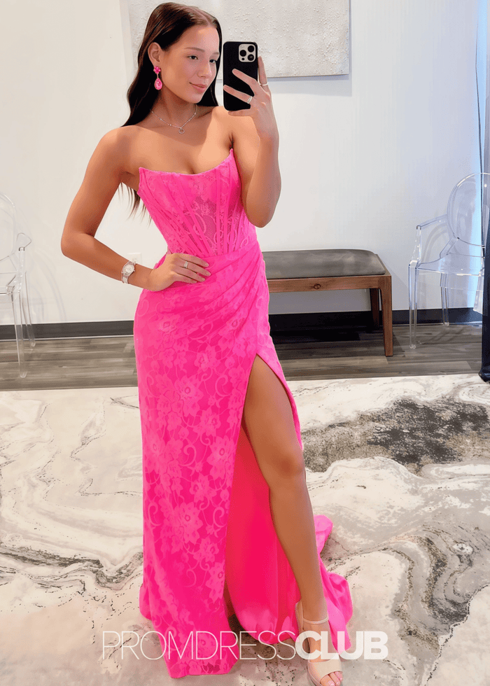 Lynn | Mermaid Plus Size Emerald Green Long Prom Dress - Price #price_variant_lowest# - Hot Pink - PromDressClub