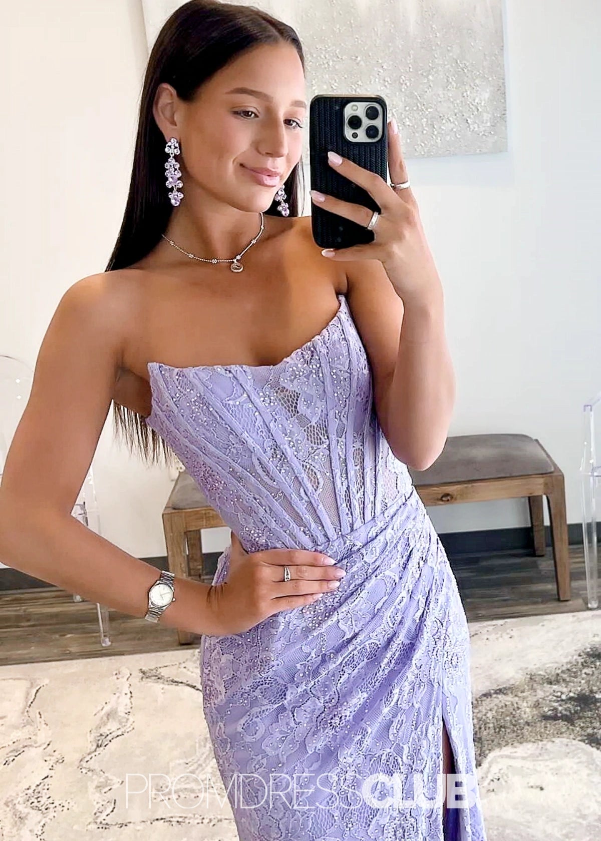 Lynn | Mermaid Plus Size Emerald Green Long Prom Dress - Price #price_variant_lowest# - Light Purple - PromDressClub