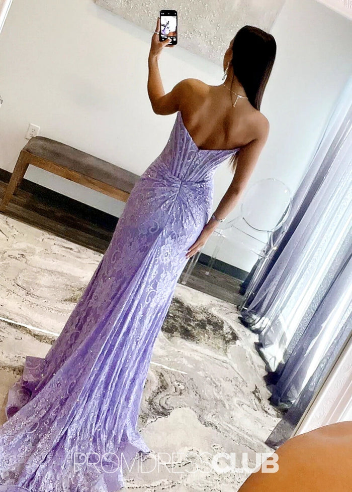 Lynn | Mermaid Plus Size Emerald Green Long Prom Dress - Price #price_variant_lowest# - Light Purple - PromDressClub