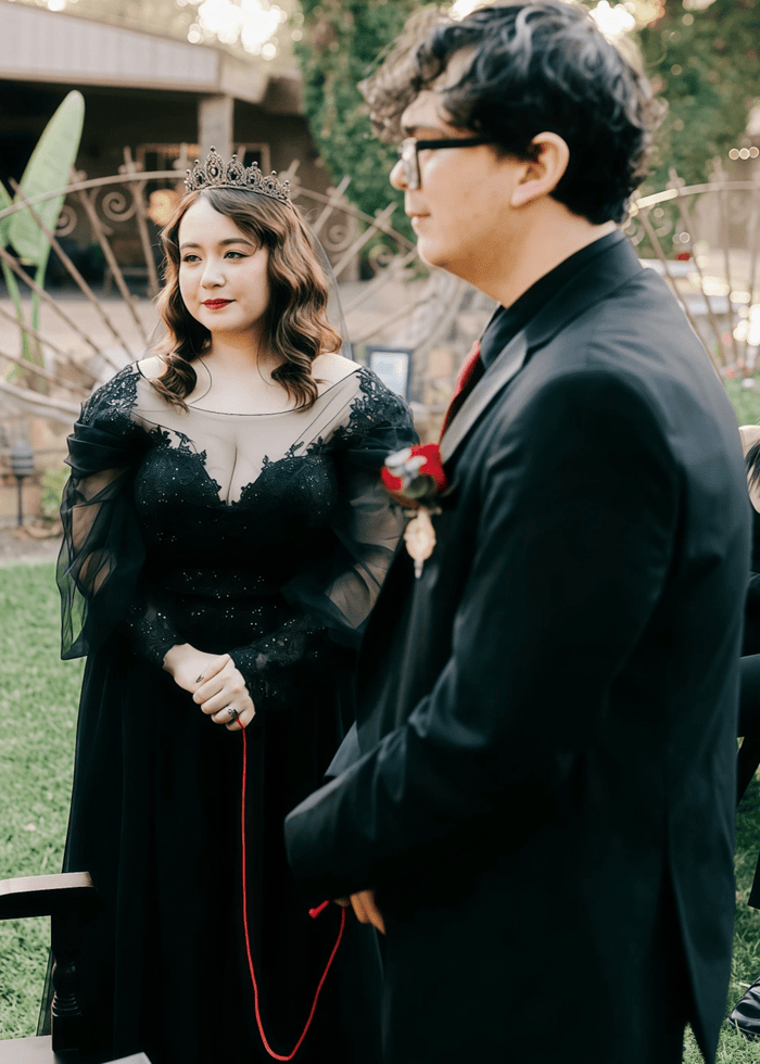 Mabel | Princess Plus Size Long Sleeve Corset Black Dress for Wedding - Black - PromDressClub