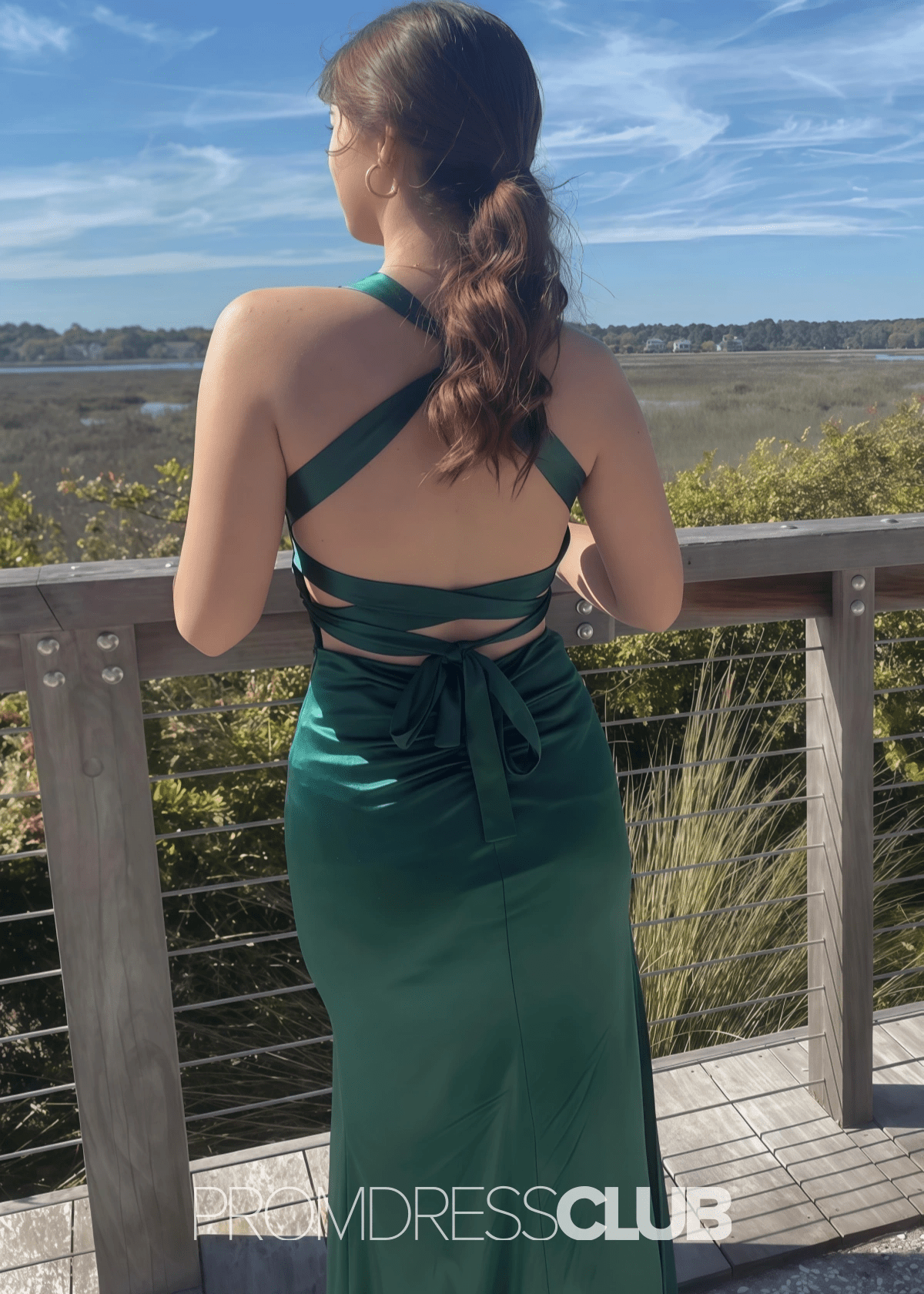 Mag | Mermaid Emerald Green Satin Long Formal Dress Near Me - Price #price_variant_lowest# - Emerald Green - PromDressClub