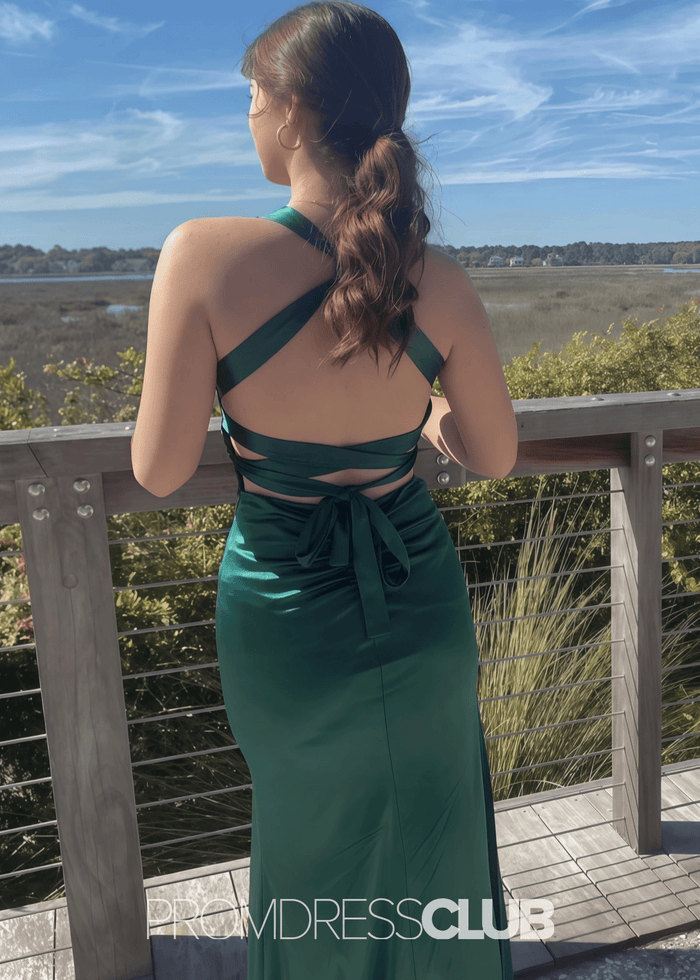 Mag | Mermaid Emerald Green Satin Long Formal Dress Near Me - Price #price_variant_lowest# - Emerald Green - PromDressClub
